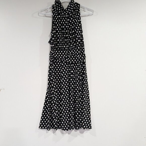 Sinequanone Polka Dotted Sleeveless Dress Neck Tie Black White Size 1 US Size XS - Picture 7 of 7
